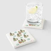 kerstmarmer Onderzetter, kerstananas Stenen Onderzetter (Zijkant)