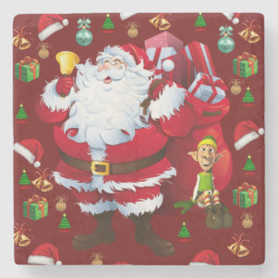 Kerstmarmer stenen onderzetter, Sinterklaas Onderzetter