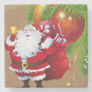 Kerstmarmer stenen onderzetter, Sinterklaas Onderzetter