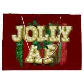 Kerstmarquee Lights Funny Jolly AF Holly Groot Cadeauzakje (Achterkant)