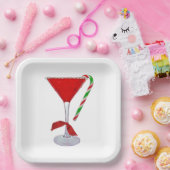 KerstMartini Glass met Bow Papieren Bordje (Feest)
