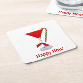 KerstMartini Glass S Vierkante Kartonnen Onderzetter (Schuin)