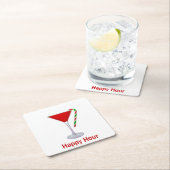 KerstMartini Glass Vierkante Kartonnen Onderzetter (Insitu)