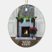 kerstmasker Fireplace Covid Funny 2020 Keramisch Ornament (Links)