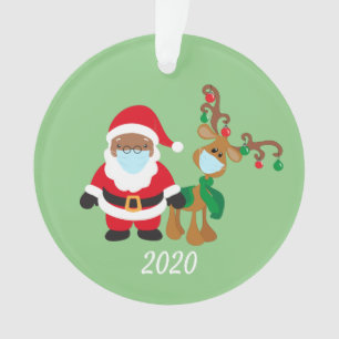Kerstmasker Kerstman Rendier Etnisch 2020 Ornament