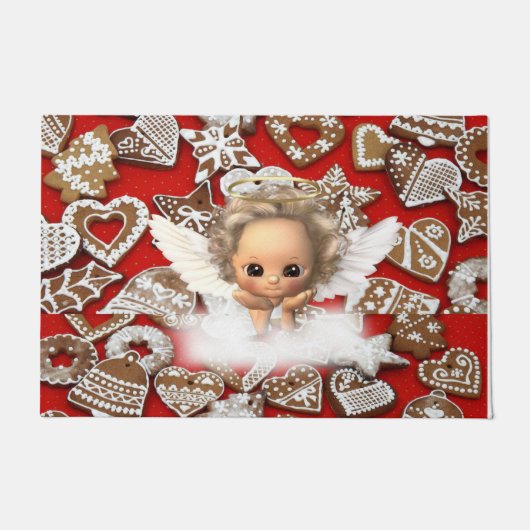 Kerstmat, engel deurmat (Voorkant)