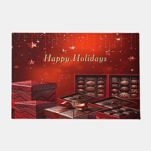 Kerstmat met chocolade snoep deurmat (Voorkant)