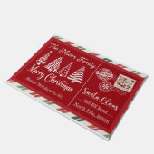 Kerstmat 'Santa Stop Here' – Grappig Kerstdecorati Deurmat (Schuin)