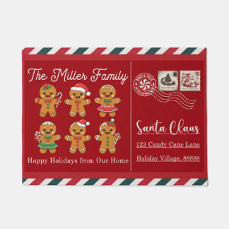 Kerstmat 'Santa Stop Hier' – Grappig Kerstdecorati Deurmat