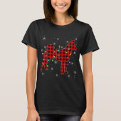 Kerstmatchende familiebuffel Plaid Basenji Kerstmi T-shirt (Voorkant)