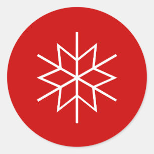 Kerstmbrief sluitzegels met sneeuwvlok ontwerp ronde sticker