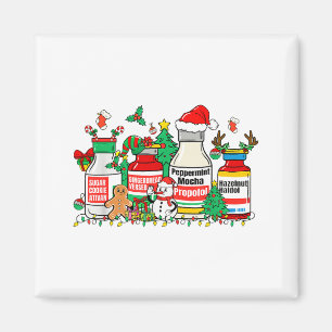 Kerstmedicatieflessen Grappige Verpleegster Humor Magneet