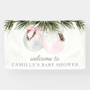 Kerstmeisje Baby shower Welkomstbanner Spandoek