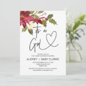 Kerstmeisje Baby shower Winter Kaart (Staand voorkant)