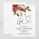 Kerstmeisje Baby shower Winter Kaart (Voorkant / Achterkant)