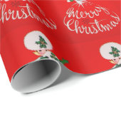  kerstmeisje cadeaupapier (Rol Hoek)