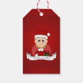 Kerstmeisje cartoon cadeaulabel (Achterkant)