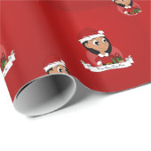 Kerstmeisje cartoon cadeaupapier (Rol Hoek)