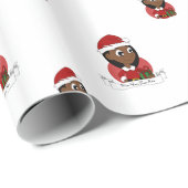 Kerstmeisje cartoon cadeaupapier (Rol Hoek)