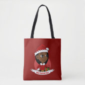 Kerstmeisje cartoon canvas tas (Voorkant)