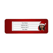 Kerstmeisje cartoon etiket (Voorkant)