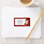 Kerstmeisje cartoon etiket (Insitu)