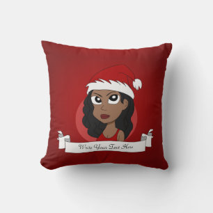 Kerstmeisje cartoon gooit kussens