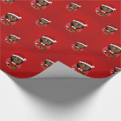 Kerstmeisje cartoon inpakpapier (Hoek)