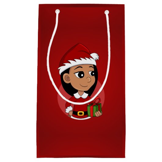 kerstmeisje cartoon kleine cadeautas (Voorkant)