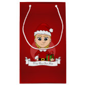 kerstmeisje cartoon kleine cadeautas (Achterkant)