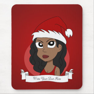 Kerstmeisje cartoon muismat