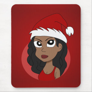 Kerstmeisje cartoon muismat