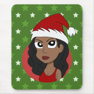 Kerstmeisje cartoon muismat