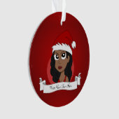 Kerstmeisje cartoon ornament (voorkant)