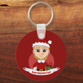 Kerstmeisje cartoon sleutelhanger (Voorkant)