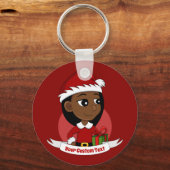 Kerstmeisje cartoon sleutelhanger (Voorkant)