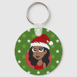 Kerstmeisje cartoon sleutelhanger