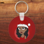 Kerstmeisje cartoon sleutelhanger (Achterkant)
