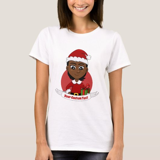 Kerstmeisje cartoon T-Shirt (Voorkant)