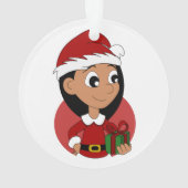 kerstmeisje cartoon-versiering ornament (achterkant)