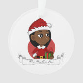 kerstmeisje cartoon-versiering ornament (voorkant)