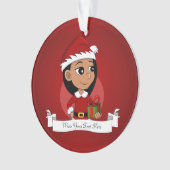 kerstmeisje cartoon-versiering ornament (voorkant)