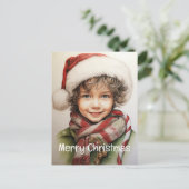 Kerstmeisje Custom 10 van 25 Feestdagenkaart (Staand voorkant)