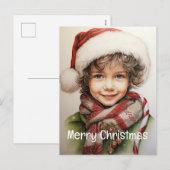 Kerstmeisje Custom 10 van 25 Feestdagenkaart (Voorkant / Achterkant)