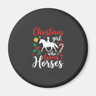 Kerstmeisje dat van paarden houdt magneet