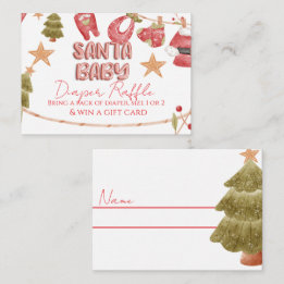 Kerstmeisje Jongens Vakantie Baby Shower Informatiekaartje