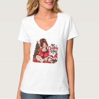 Kerstmeisje, Katten Collectie Mooie Kerstontwerpen T-shirt