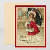  kerstmeisje met cadeautjes feestdagenkaart (Voorkant / Achterkant)