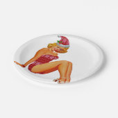 kerstmeisje papieren bordje (Gekanteld)