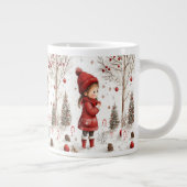 Kerstmeisje Rode Jas Snoepstokken Extra Grote Beker (Rechts)